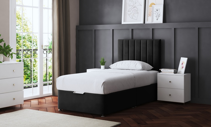 Image 9: Amelia Panel Divan Bed with Two Drawers with an Optional Mattress