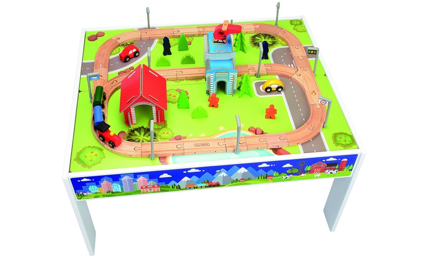 Image 2: Wooden Train and Table Set 