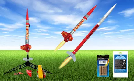 Spring Rocket Package with Flash or Sky Lofter Rockets, Three Engines, Launch Pad, and Launch Controller (Up to 44% Off) - Primary Image