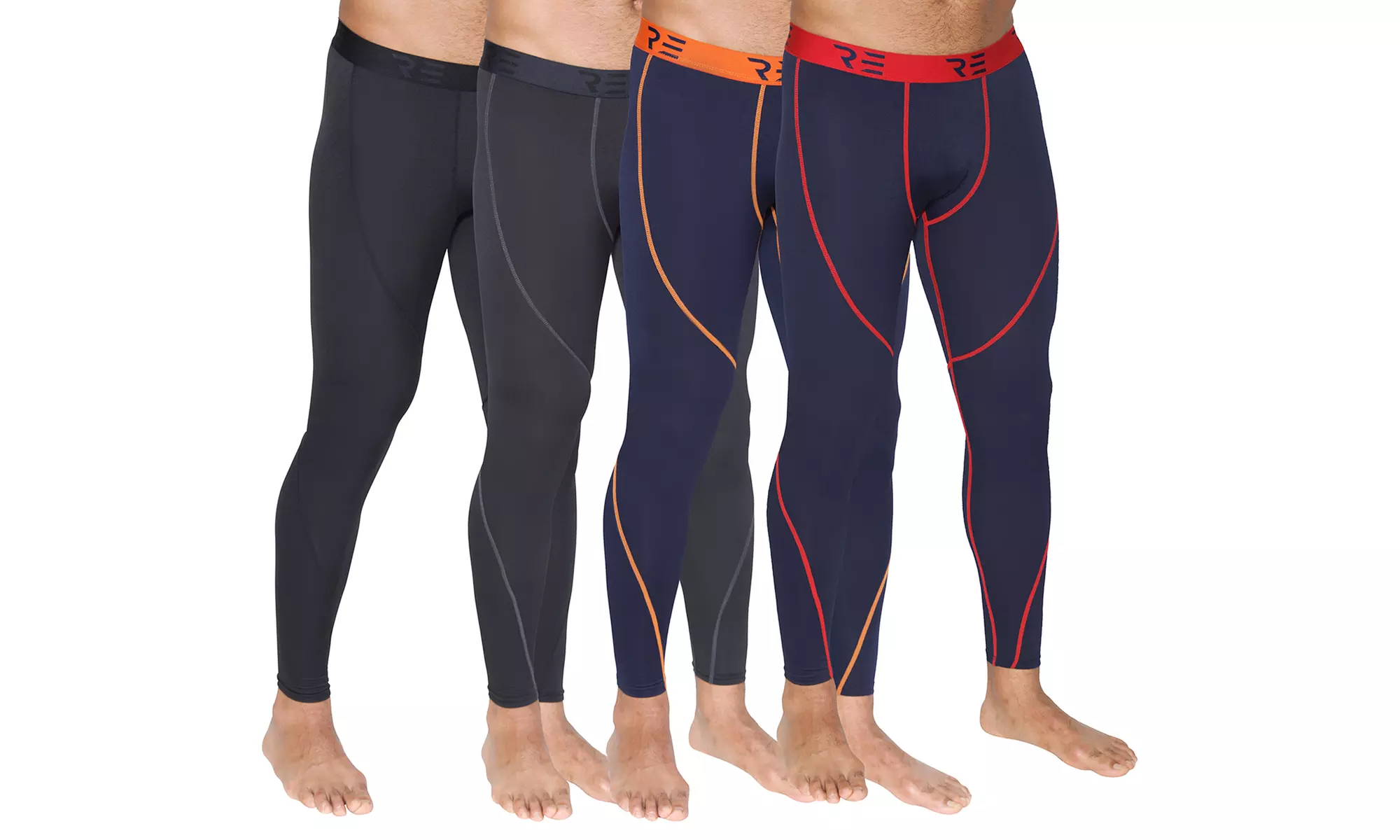 Men's 4-Pack Active Workout Compression Pants (S-2XL) - Primary Image