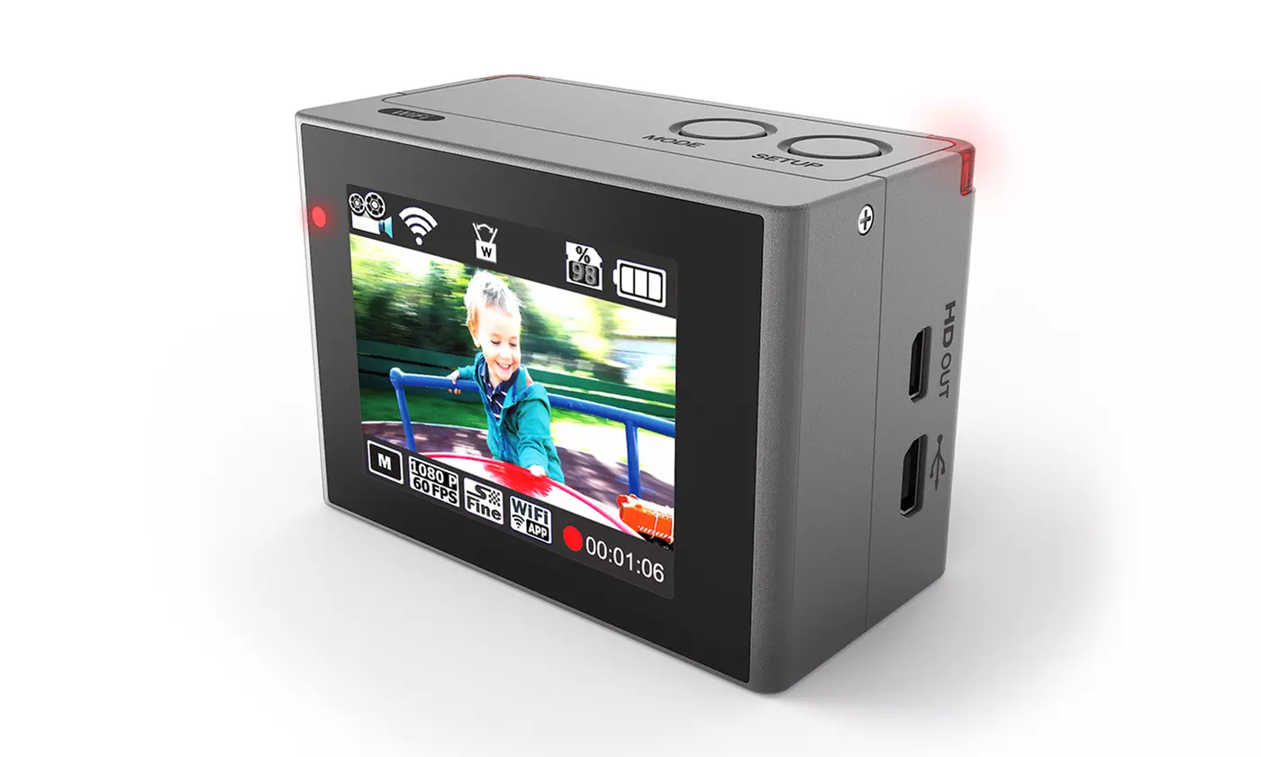 ActiveOn LX 3.5MP or DX 12MP Action Camera with Built-In WiFi and 4x Zoom from $149.99–$249.99 - Second Medium