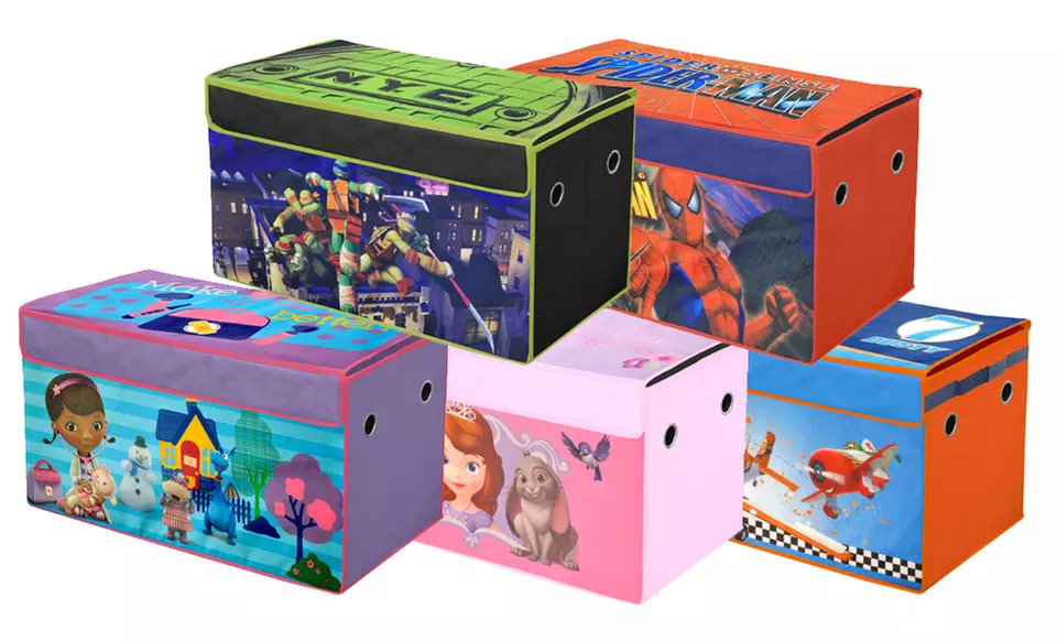 Licensed Collapsible Cartoon-Themed Toy Chest. Multiple Styles Available. Free Returns. - Primary Image
