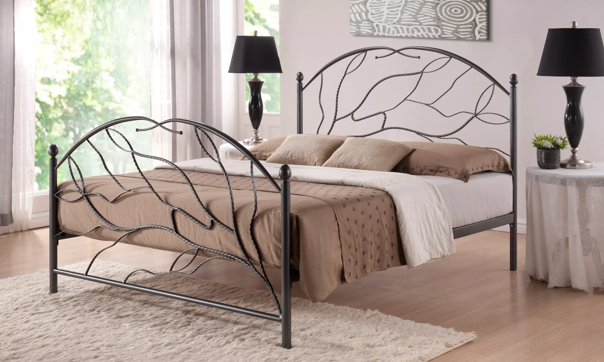 Zinnia Tree Wrought Iron Bed - Primary Image