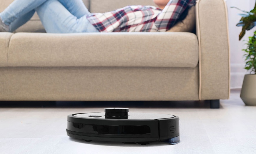 Image 2: Black Robot Vacuum Cleaner