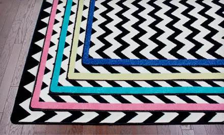 $59 for a Black-and-White Vibe Techno Area Rug with Optional Border ($129 Value). Multiple Styles Available. - Primary Image