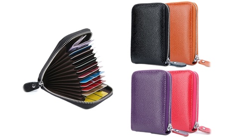 1 o 2 portafogli in pelle per carte di credito disponibile in 4 colori