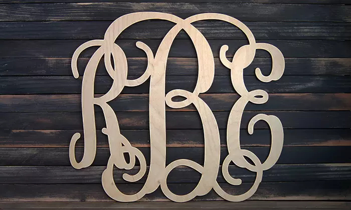 24" or 32" Natural or Painted Wooden Monogram Signs from Authentic Monogram Art (50% Off) - Second Medium