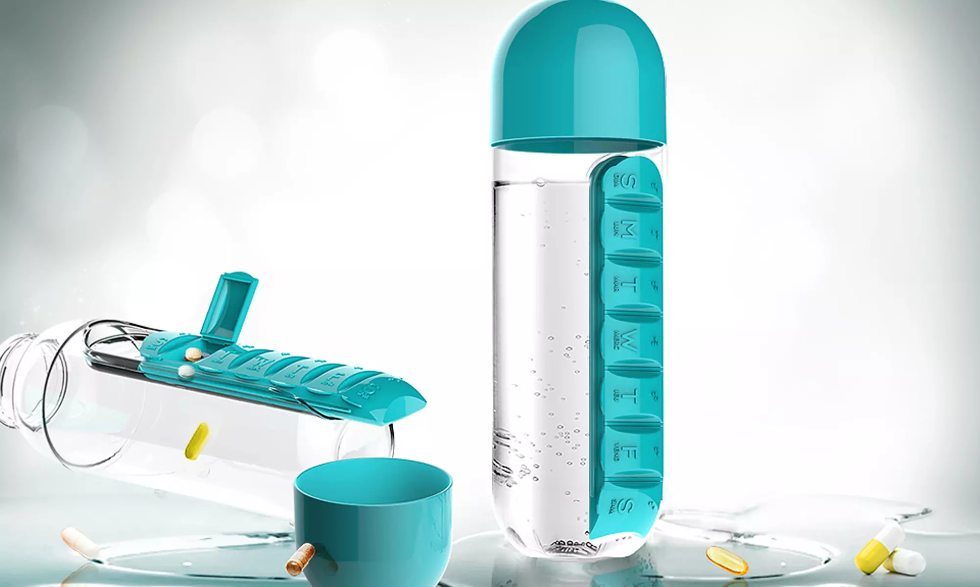 In Style Pill-Organizer Water Bottle (Blue) - Second Medium
