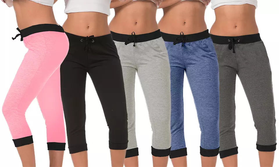 Women's Fashion Contrast-Color Joggers (5-Pack) - Primary Image