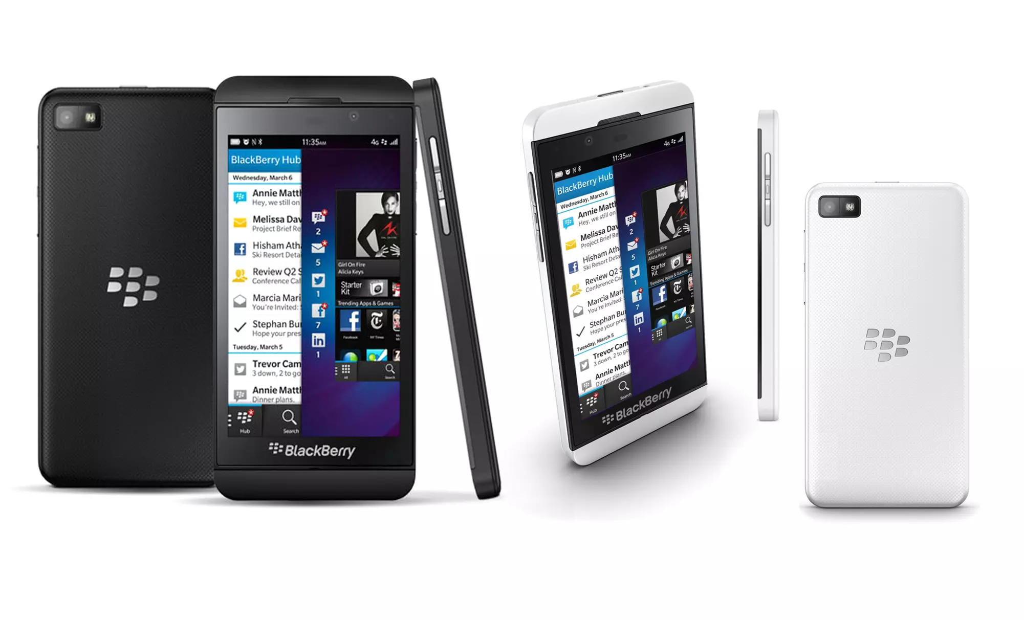 GSM-Unlocked BlackBerry Z10 in Black or White. Free Returns. - Primary Image