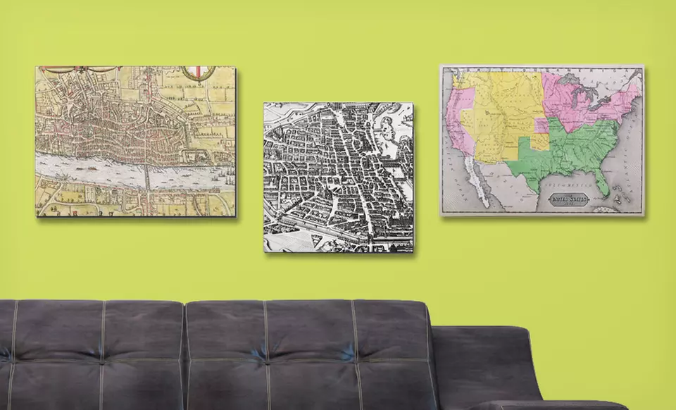 $29.99 for a Framed Canvas Map ($69.99 List Price). Multiple Maps Available. Free Shipping and Returns. - Primary Image