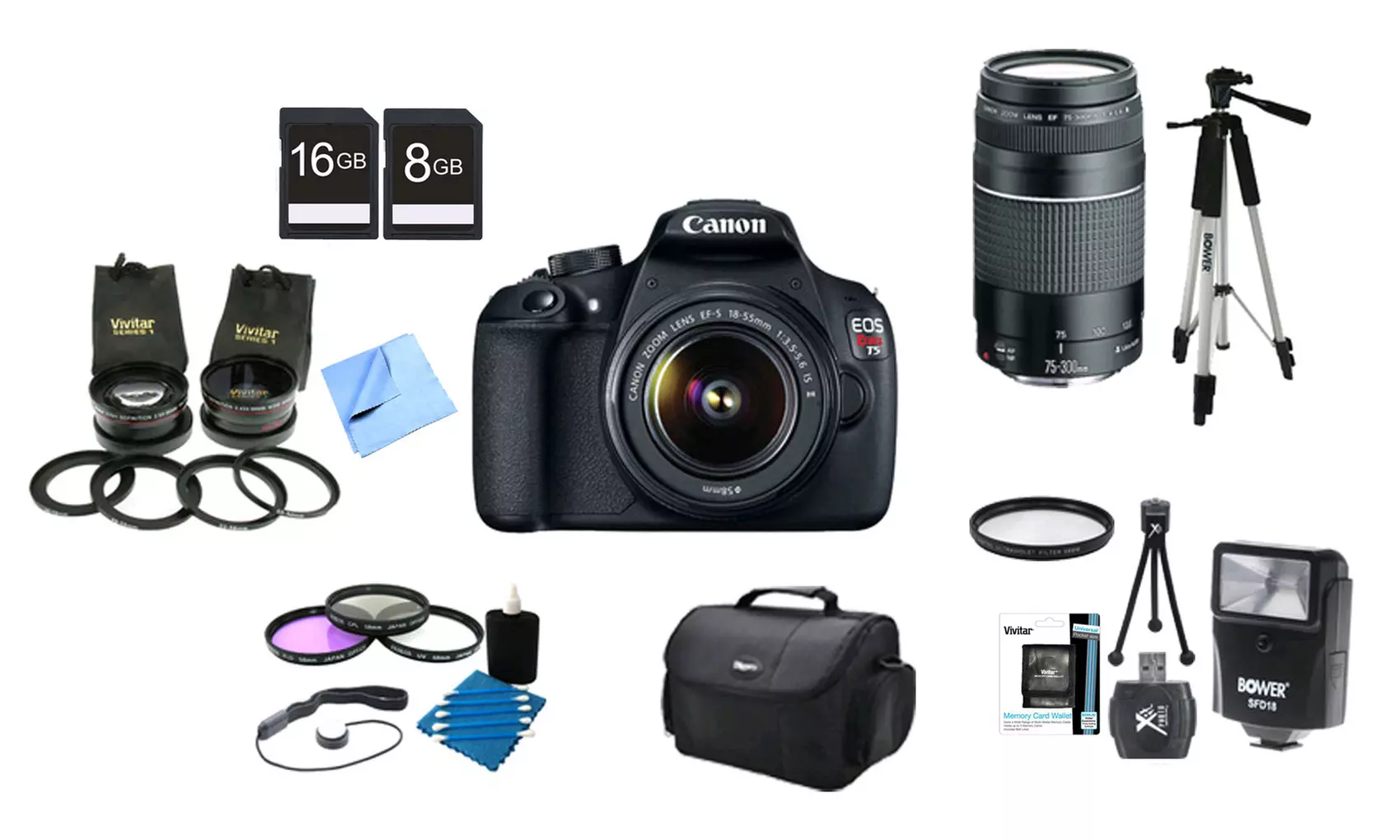 Canon EOS Rebel T5 18MP DSLR and Lens Bundles - Second Medium