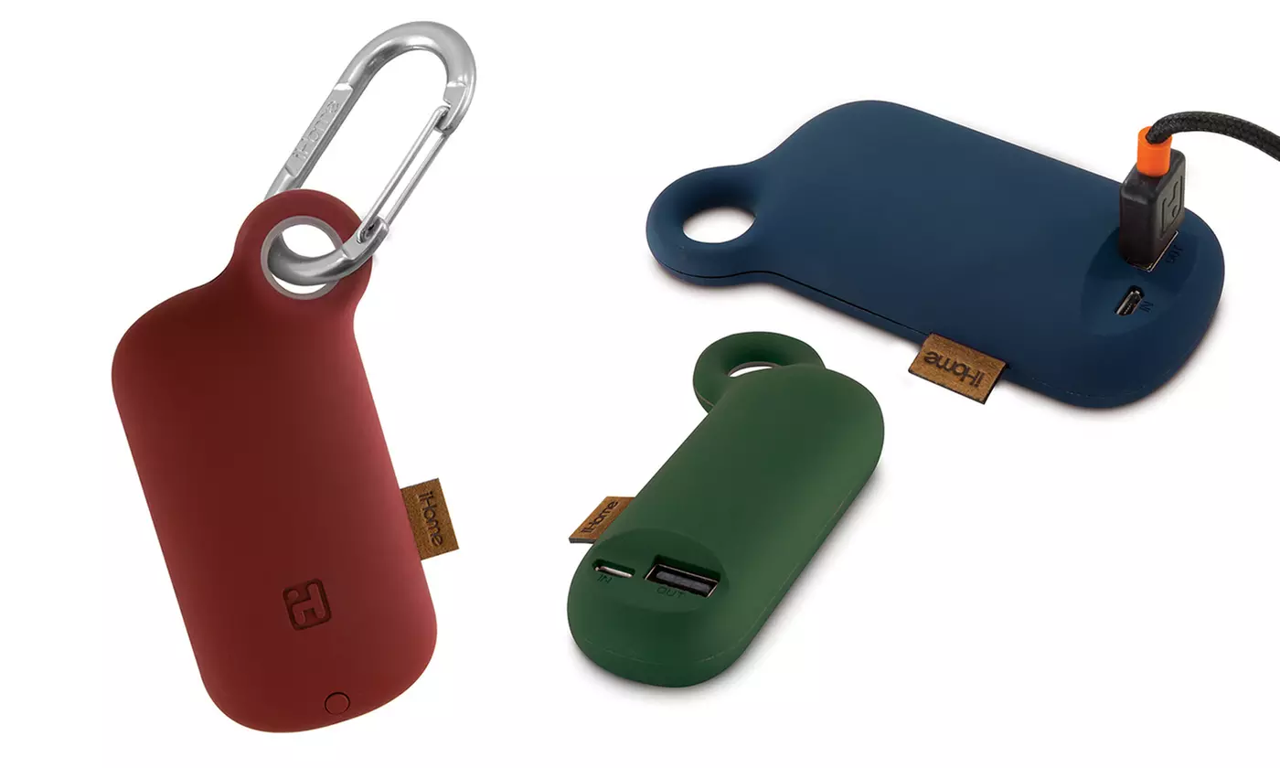 iHome Power Clip 2,600mAh or 5,200 mAh Portable Battery with Carabiner - Primary Image