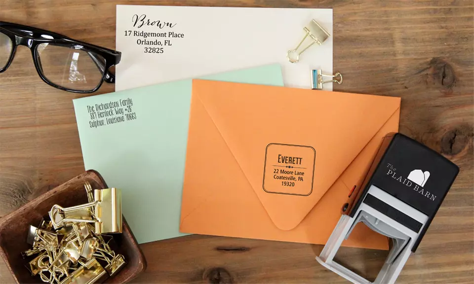 Rectangular or Square Self-Inking Stamps from The Plaid Barn (Up to 65% Off) - Primary Image