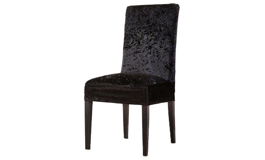 Image 6: Stretch Velvet Chair Covers