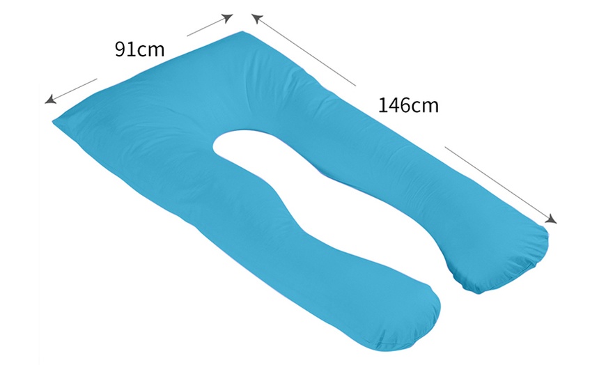 Image 4: U-Shaped Maternity Pillow with Pillowcase