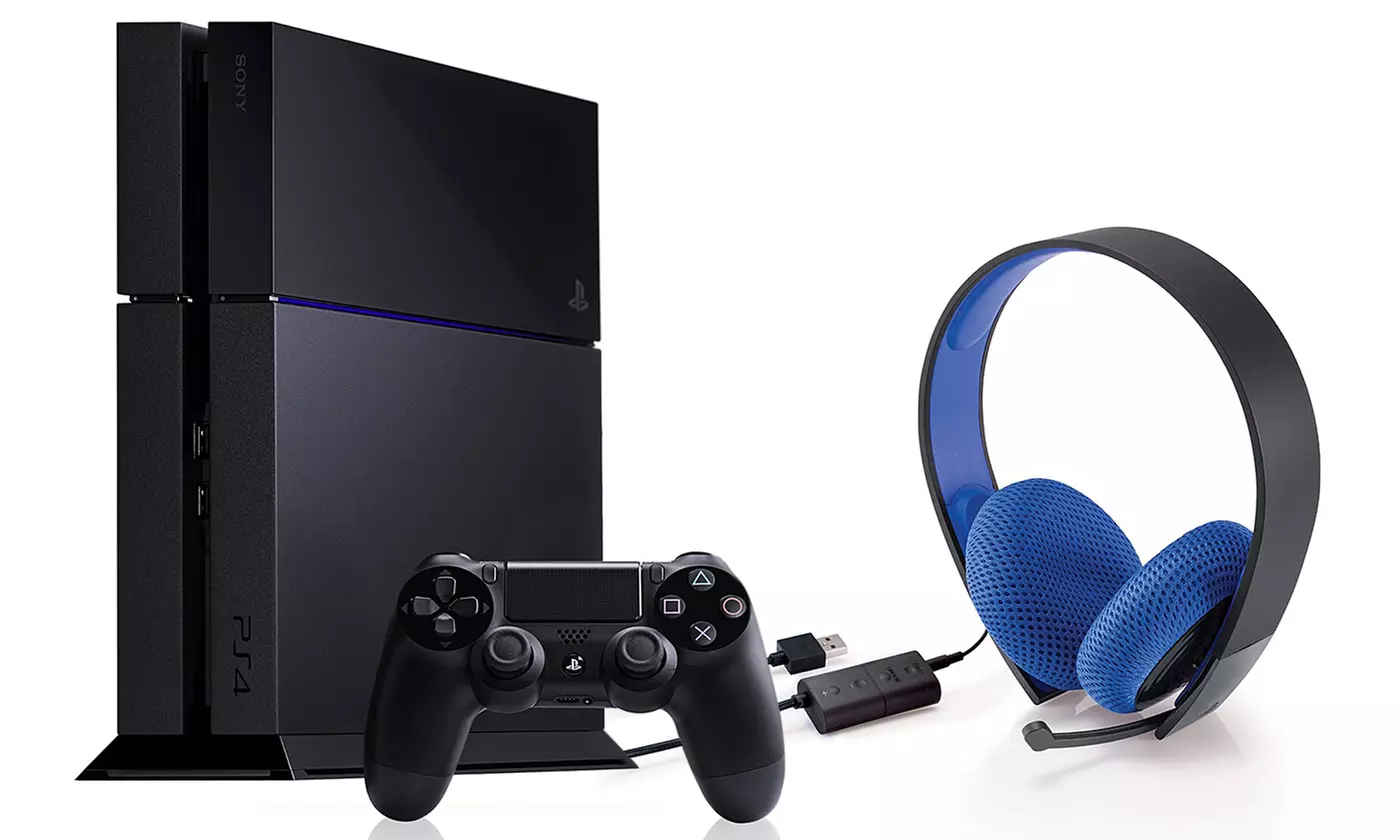 PlayStation 4 500GB Console (Refurbished) with Silver Wired Headset - Primary Image