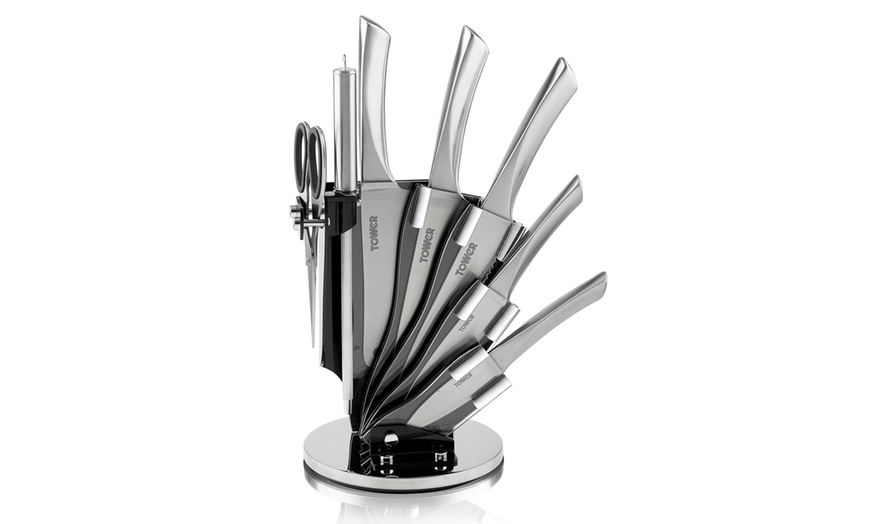 Image 7: Tower Knife Set with Stand