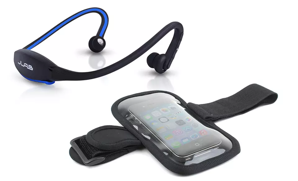 JLab GO Wireless Bluetooth Sport Headphones with Armband in Black, Blue, or Purple - Primary Image