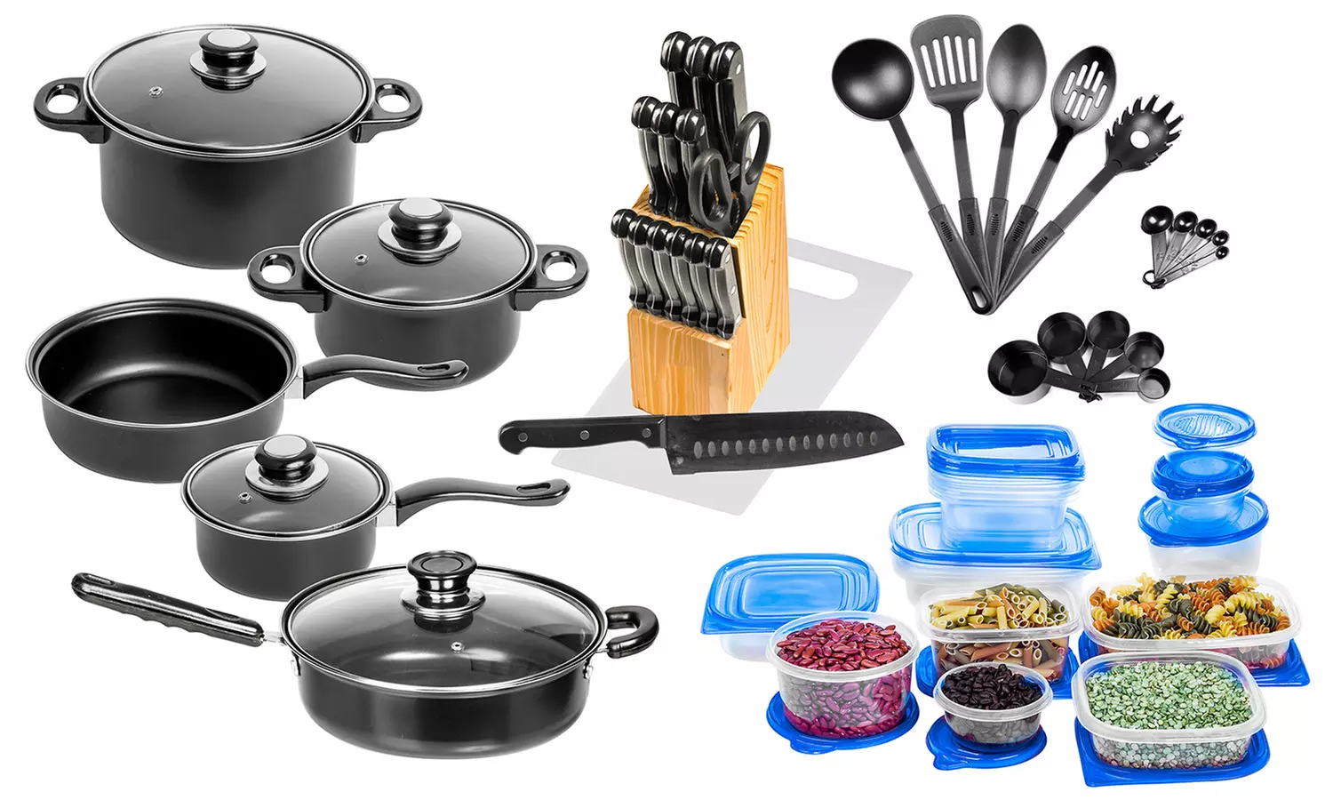 Nonstick Carbon Steel Starter Cookware and Utensil Set (72-Piece) - Primary Image