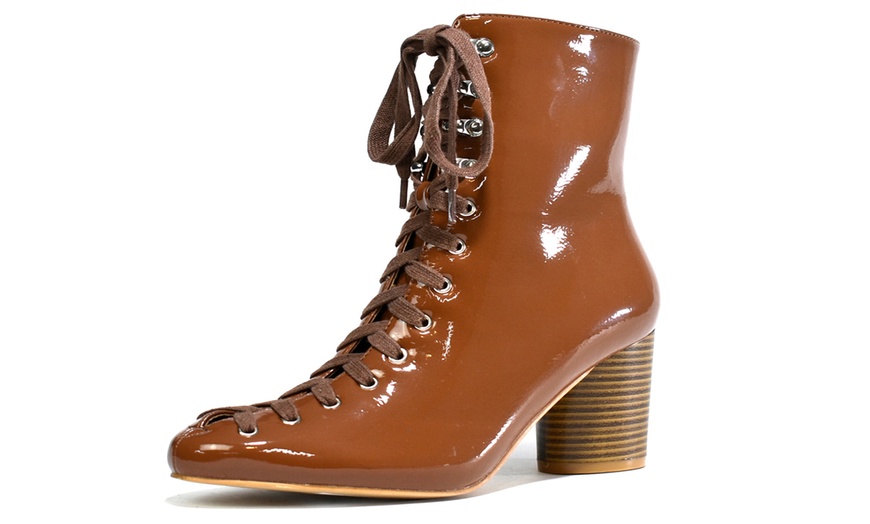 Image 4: Women's Square Toe Lace-Up Boots