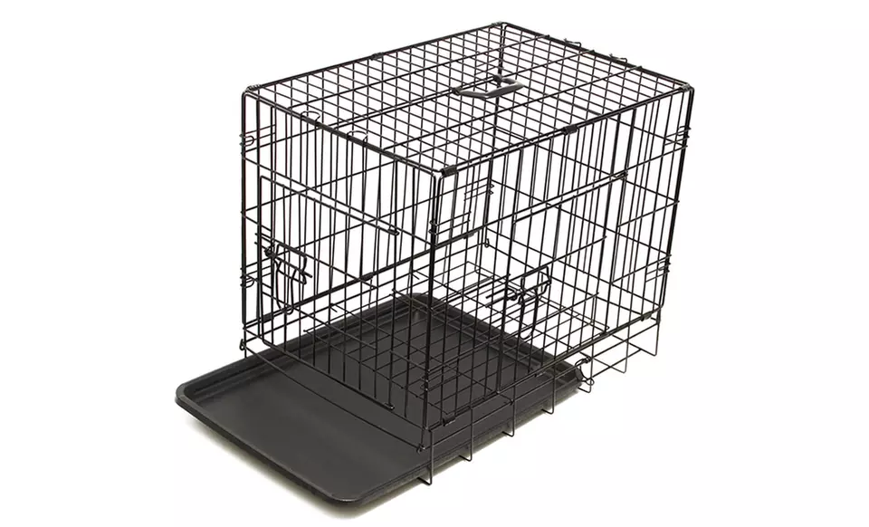 Collapsible Metal Pet Crate with Removable Tray  - Second Medium