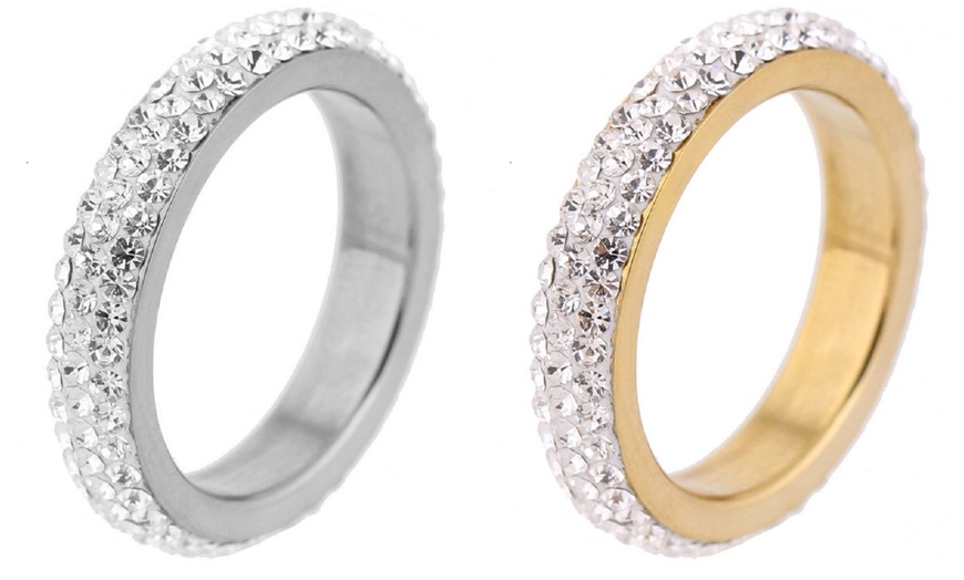 Image 1: One or Two Caroline Rings with Crystals