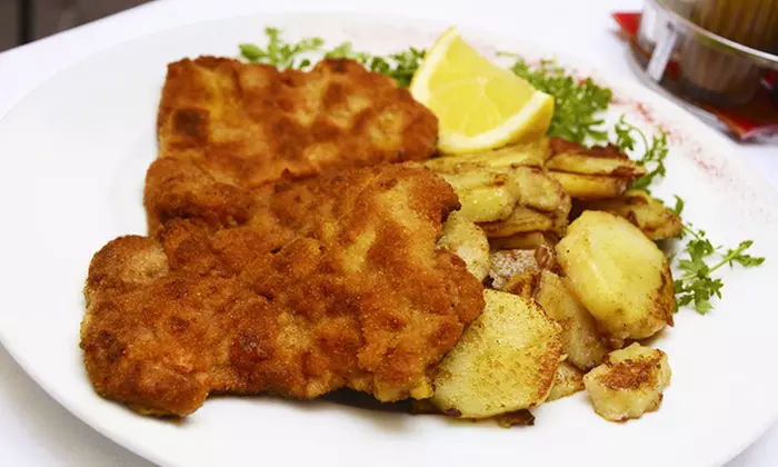 3-Gänge-Schnitzel-Menü mit Beilagen für 1 Person