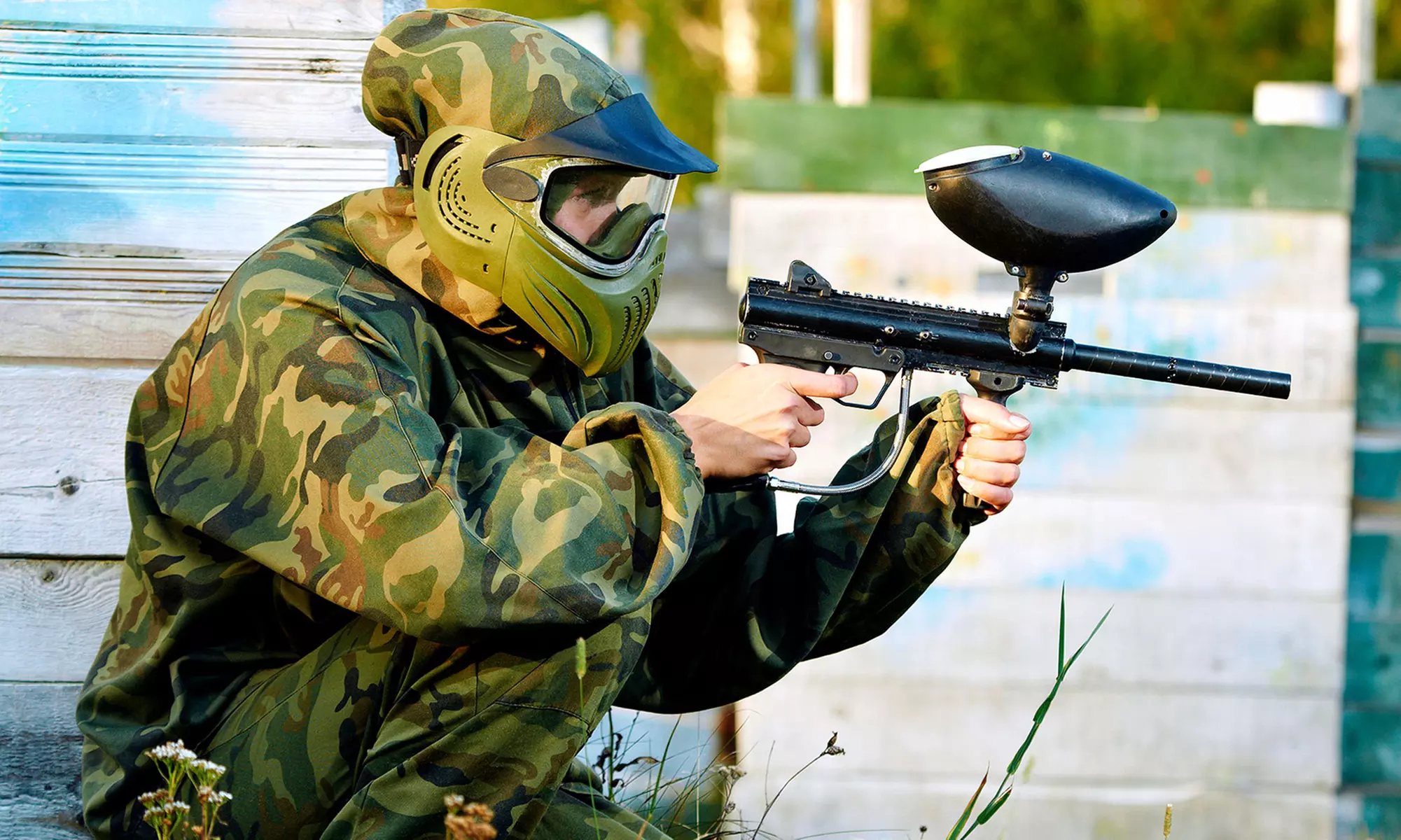 All-Day Paintball with Paintballs, Unlimited Air, and Gear for One or Four at MSG Paintball Field (Up to 59% Off) - Primary Image