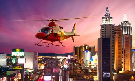Helicopter Night Tour Over Las Vegas Strip for Two or Four with Champagne from Heli USA Airways (Up to 52% Off) - Primary Image