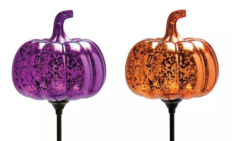Solar Pumpkin Garden Stakes - Primary Image