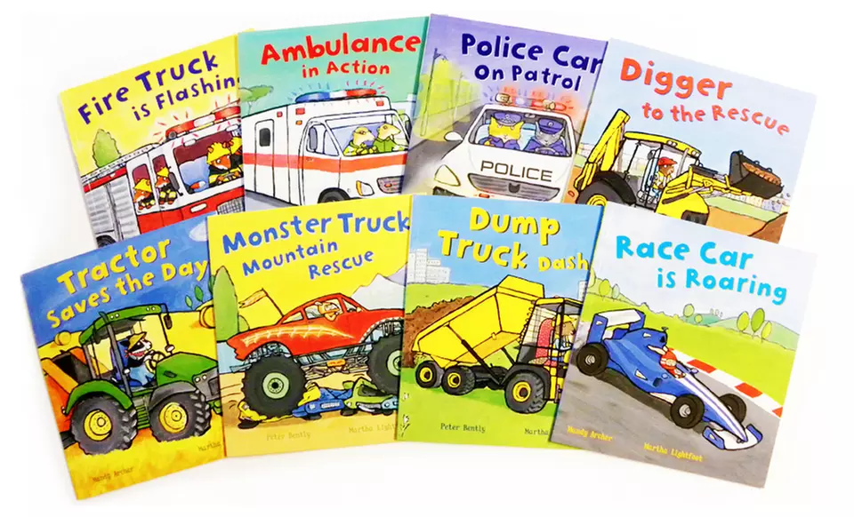 Busy Wheels Children’s 8-Book Bundle - Primary Image