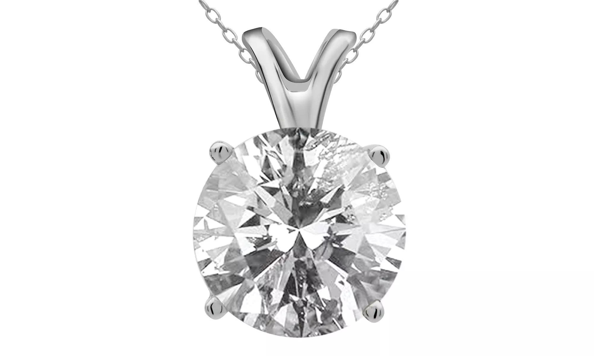 1.00, 1.25, or 2.00 CTTW Diamond-Solitaire Pendants in 14K White Gold from $499.99–$1,299.99 - Primary Image