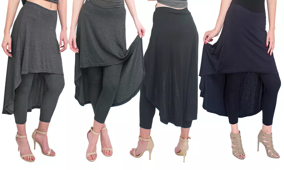 Women's High Low Skirted Legging - Primary Image