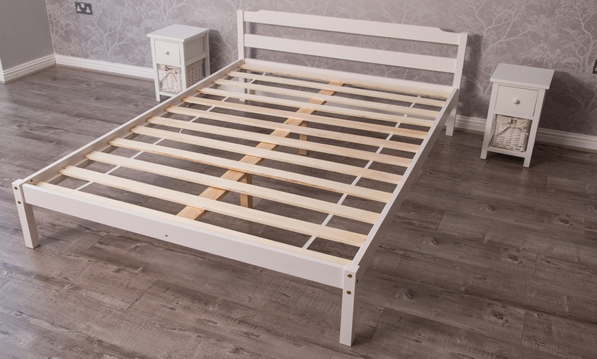 Image 14: Pine Wood Bed Frame