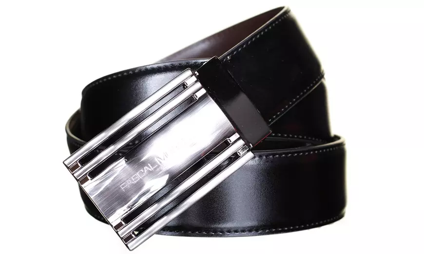 Ceinture En Cuir Pascal Morabito – Taille 115 Cm, Noir Et Marron – Neuf Avec étiquettes