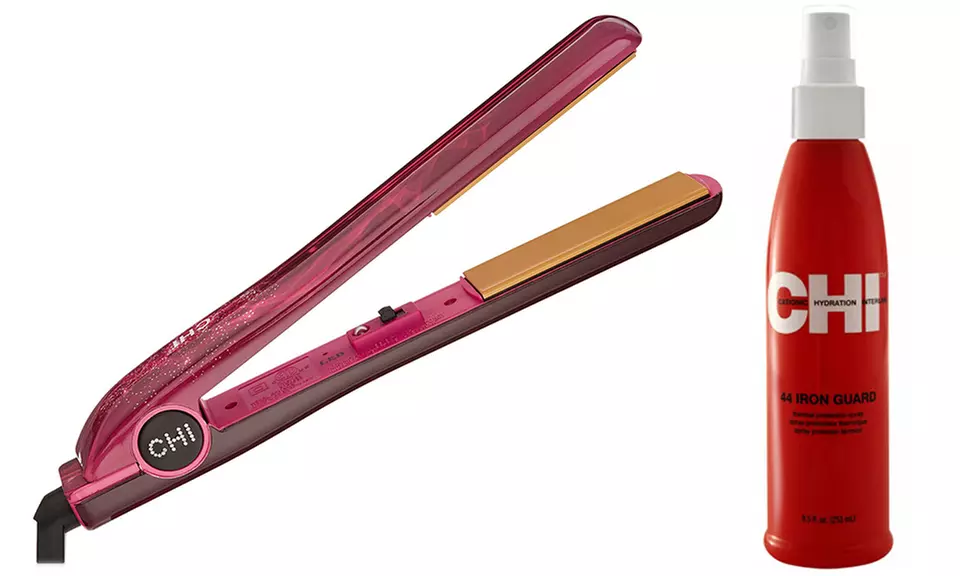 Chi 1" Ceramic Flat Iron Plus Free Chi 44 Iron Guard Heat Protectant Spray - Primary Image