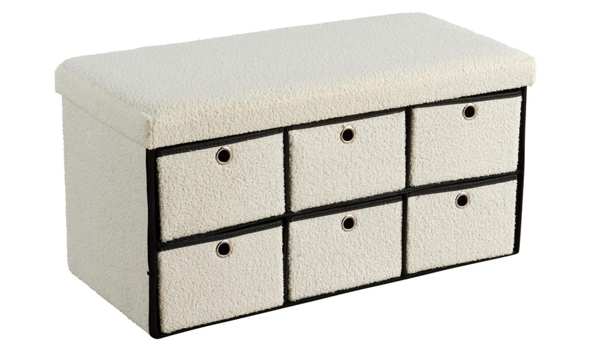 Image 6: Furniture Dealz Sofia Six Drawer Folding Storage Ottoman