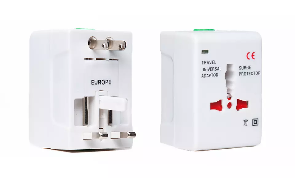 Universal Travel Adapter with USB Port and Carrying Case. Free Returns. - Primary Image