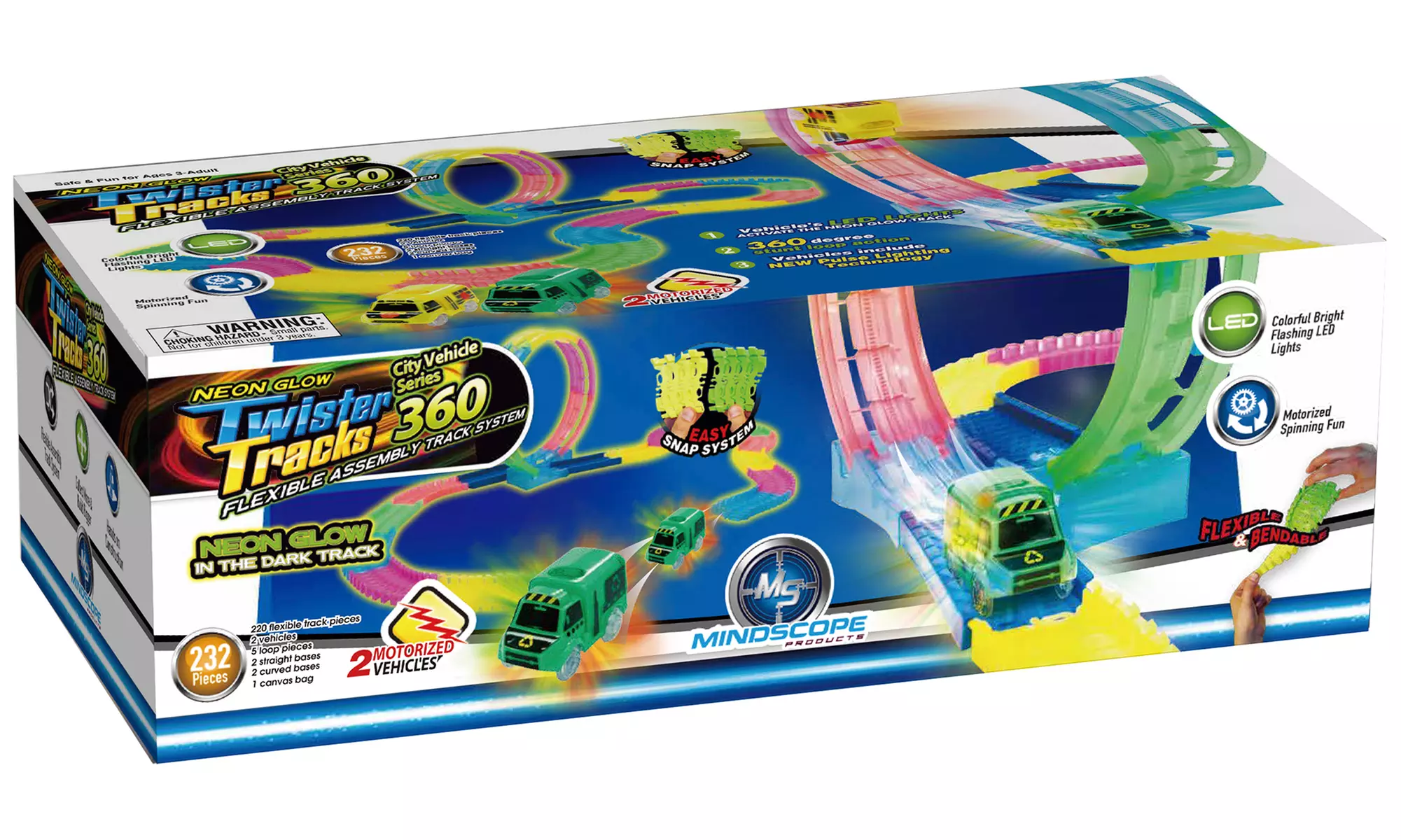 Mindscope Twister Tracks 360 Loop Neon Glow Track with 2 LED Light-Up Vehicles - Second Medium