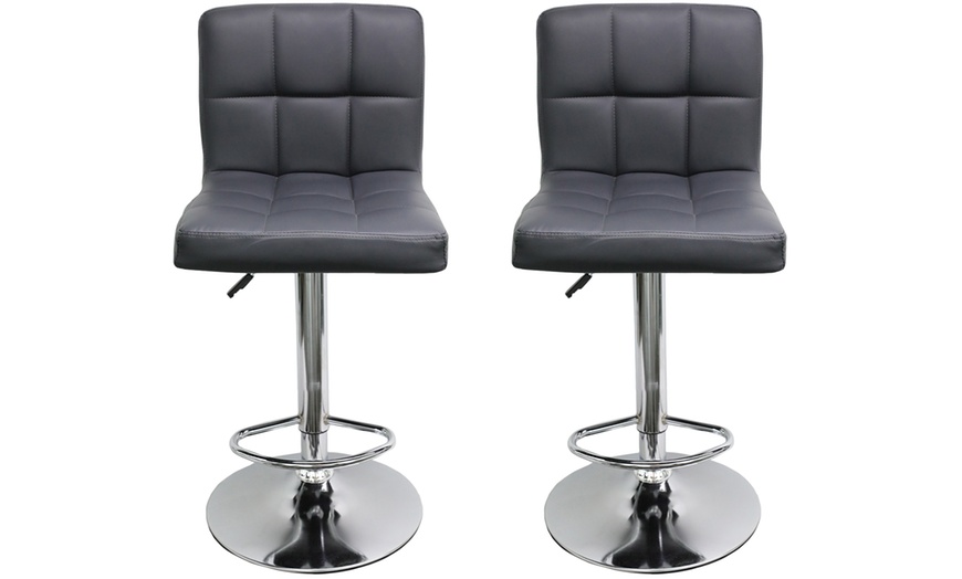 Image 2: Set of Two Swivel Adjustable Bar Stools