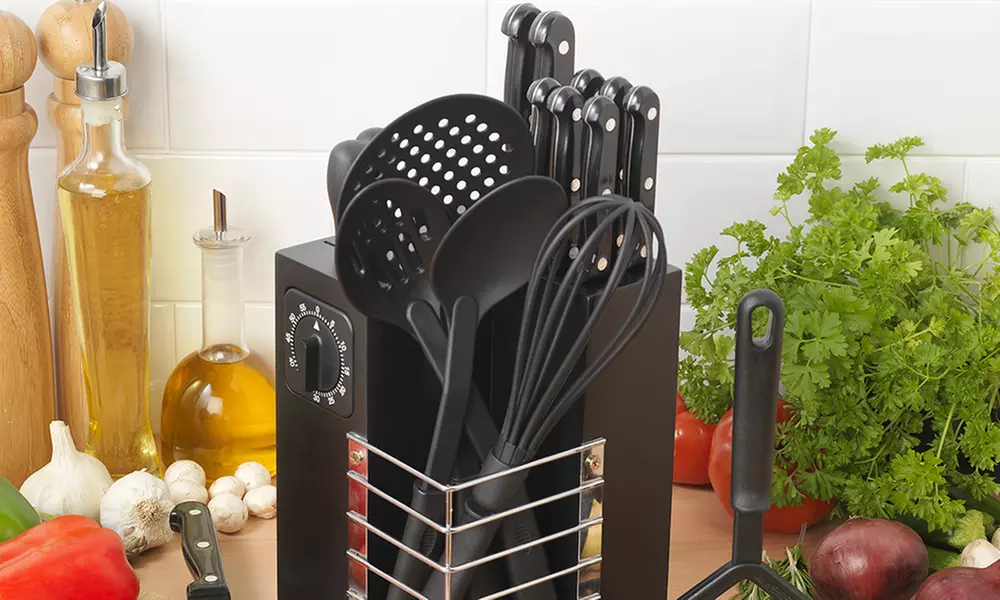 Your Kitchen Hero 19-Piece Knife Block and Utensil Set for £21.98 (69% Off) - Primary Image