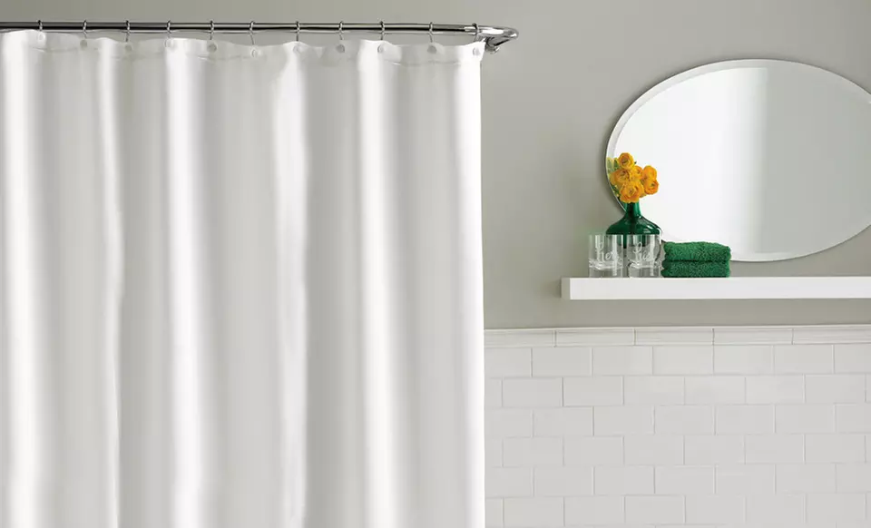 Heavy-Duty 100% Vinyl Shower Curtain with Grommets - Primary Image