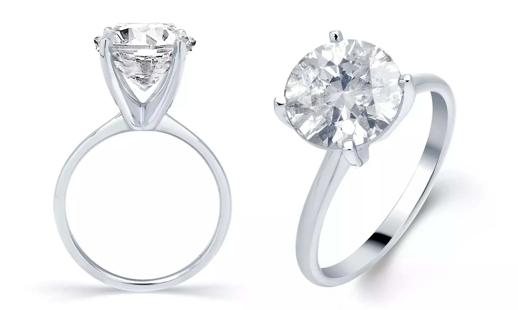 3.00 CTW Certified Round-Cut Diamond Solitaire Ring in 18K White Gold - Second Medium