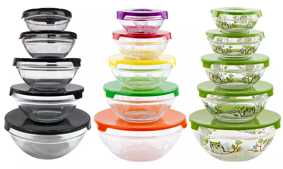 5-Piece Set of Glass Food-Storage Bowls - Primary Image
