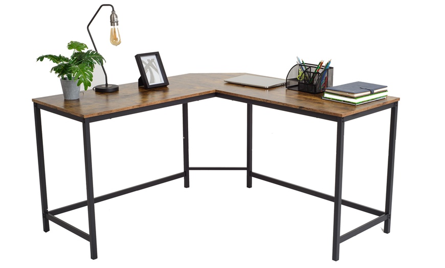 Image 4: Industrial-Style Computer Desk