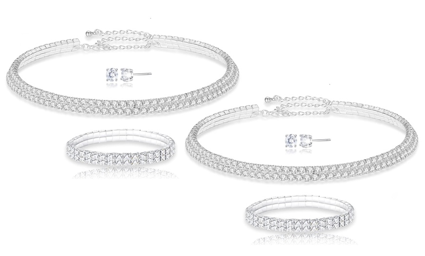 Image 8: Eira Wen Single/Double Row Tri-Set Made with Crystals from Swarovski®