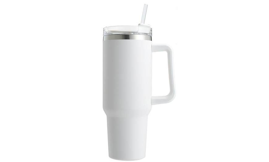 Image 11: 40oz Insulated Travel Mug with Handle