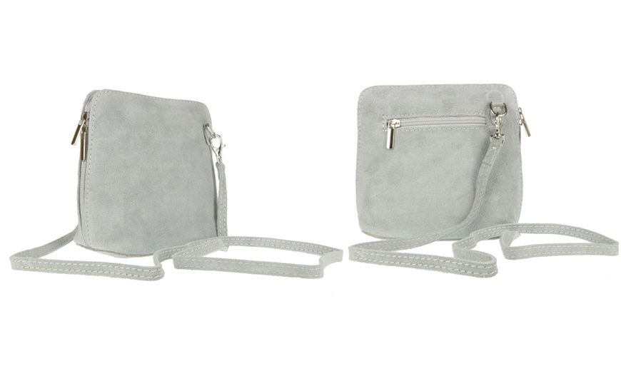 Image 20: Suede Leather Cross-Body Bag