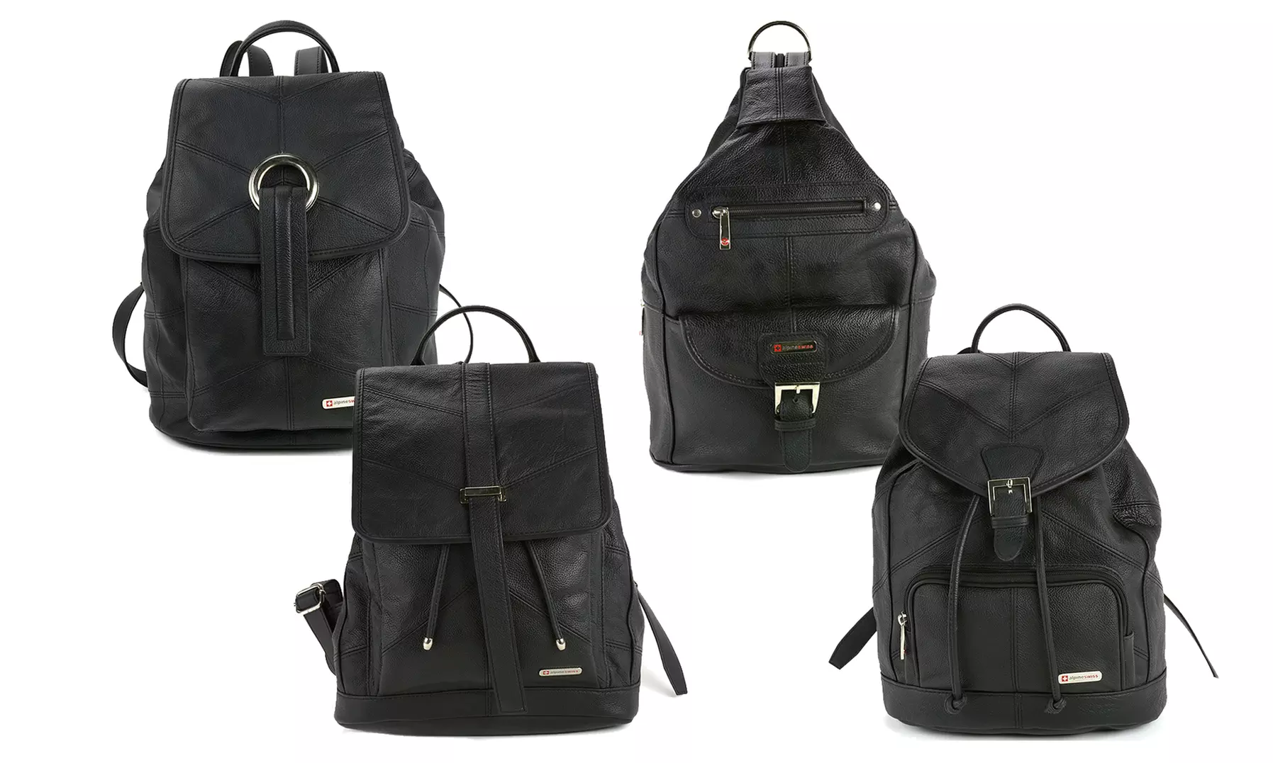 Alpine Swiss Genuine Leather Everyday Backpack Purses - Primary Image